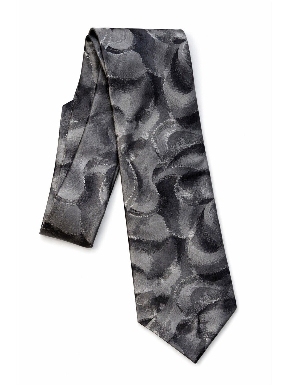 Murano Italian Silk Neck Tie Men's Gray Silver Geometric Made In USA